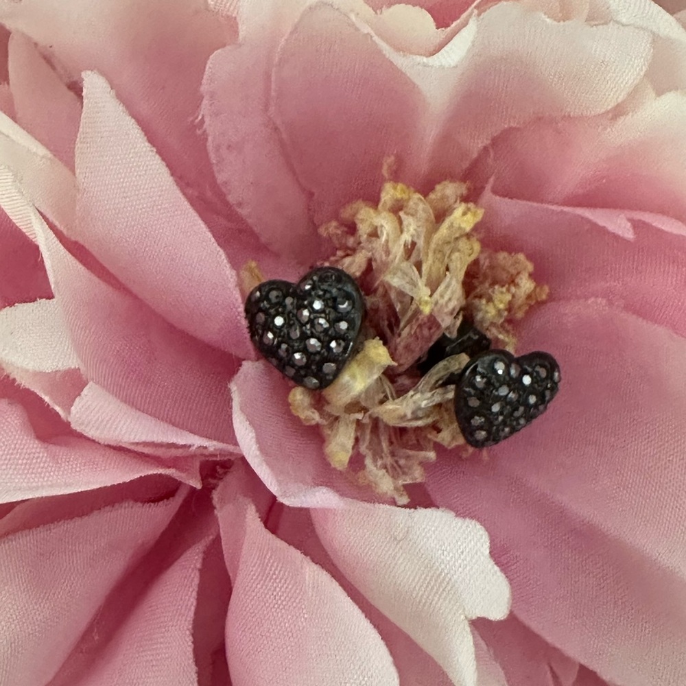Marc By Marc Jacobs Black Heart Earrings